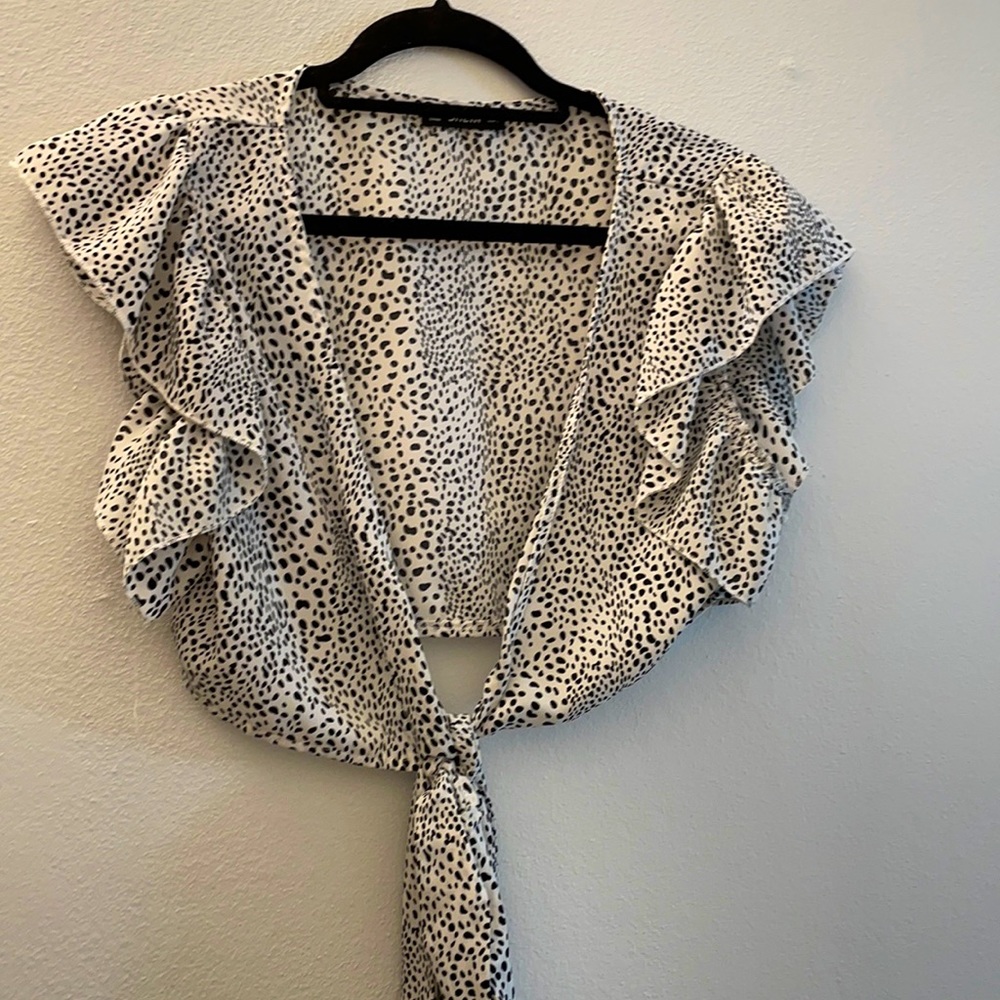 Black and white cropped top.